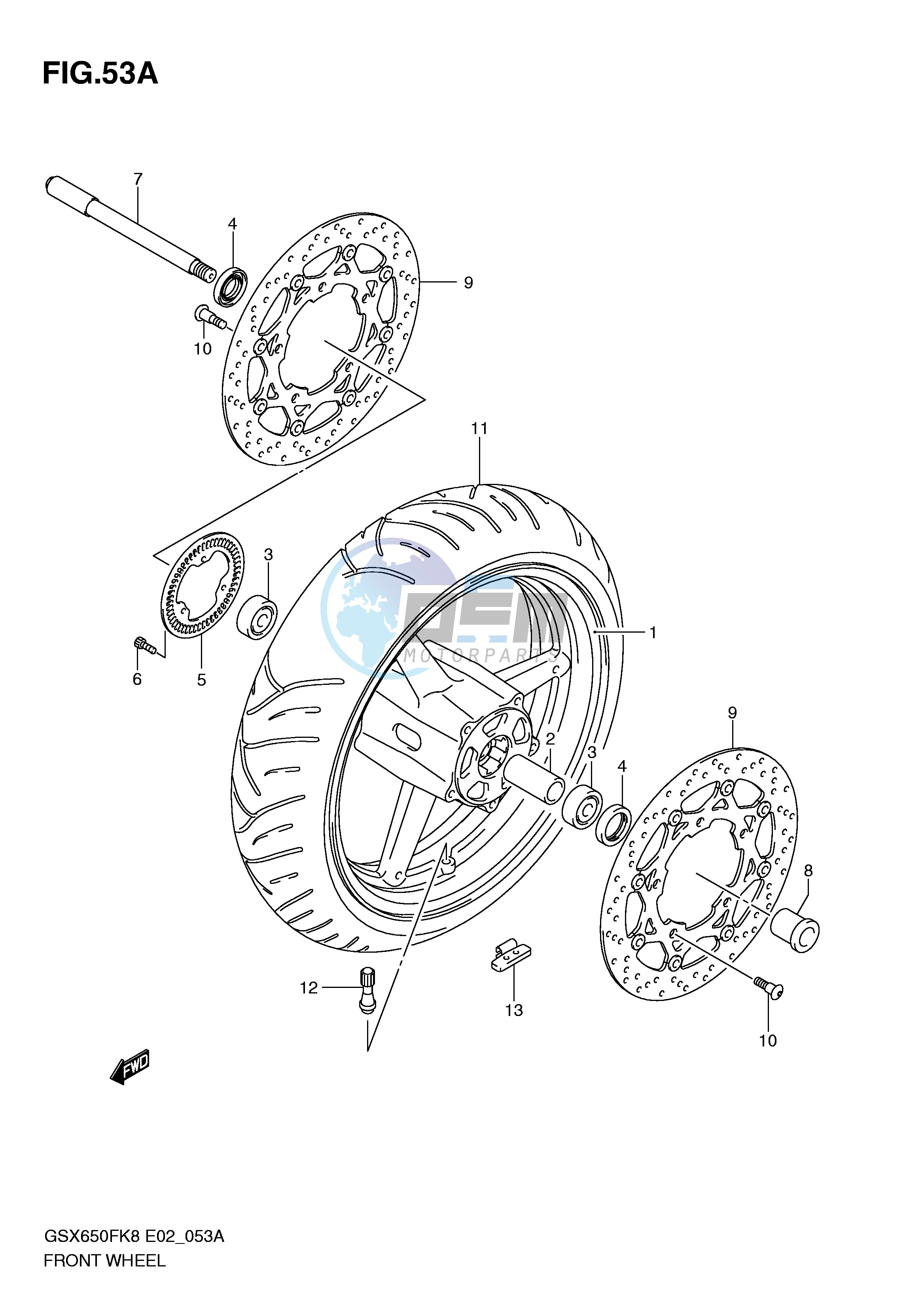 FRONT WHEEL (GSX650FAK9 FUAK9 FAL0 FUAL0)