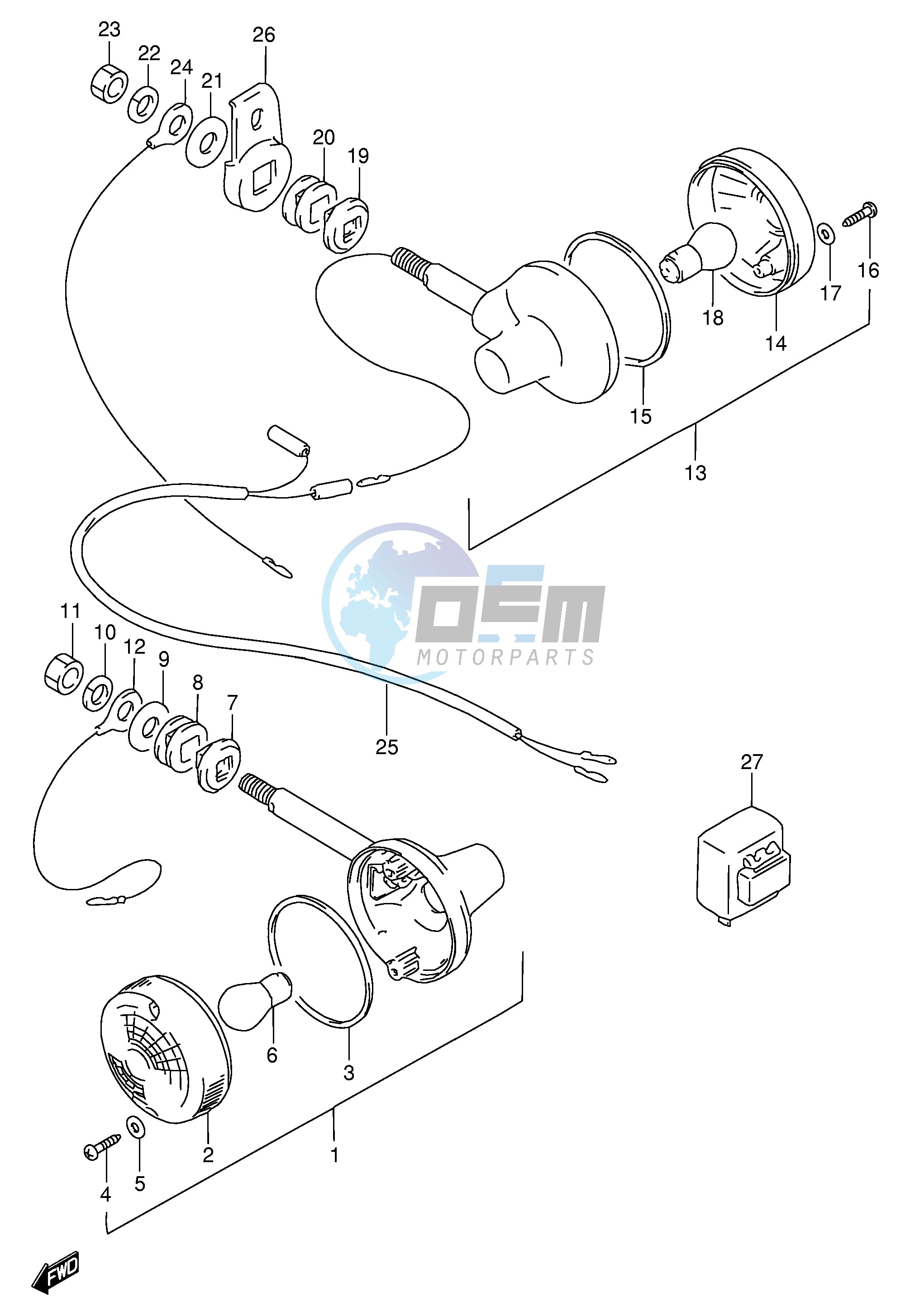 TURN SIGNAL LAMP (MODEL M E2,E4,E21,E34)