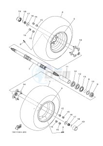 YFM300 RAPTOR 300 (1SC6 1SC7 1SC5) drawing REAR WHEEL