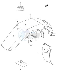 DR350 (E1) drawing REAR FENDER - LABEL (MODEL L M N P)