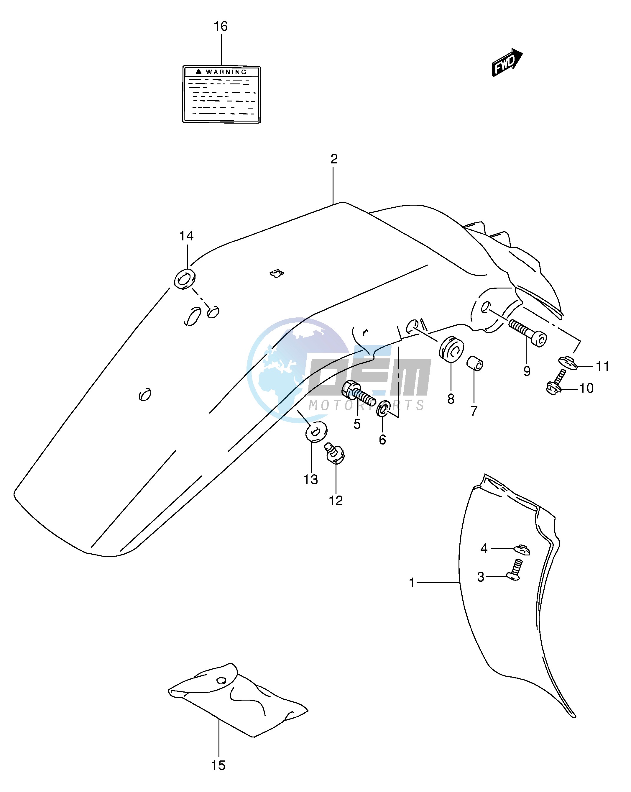 REAR FENDER - LABEL (MODEL L M N P)