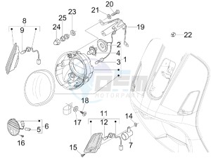 GT 250 ie 60 deg USA drawing Head lights - Turn signal lamps