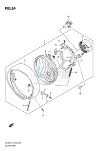 VL800 (E2) VOLUSIA drawing HEADLAMP ASSY (VL800CUEL1 E19)