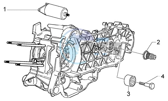 Electric starter-damper pulley