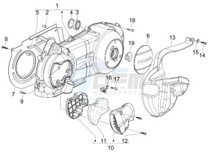 Beverly 125 Tourer e3 drawing Crankcase cover - Crankcase cooling