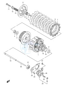 GS500E (E2) drawing CLUTCH