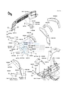 MULE_4010_DIESEL_4X4 KAF950FDF EU drawing Front Fender(s)