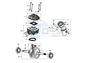 X–FIGHT - 100 cc drawing CYLINDER HEAD