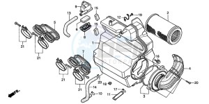 CB600F HORNET drawing AIR CLEANER