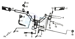 X'PRO 50 (25 KMH) (AE05W5-NL) (L4-M1) drawing HANDLEBAR / BRAKE LEVERS /KABELS