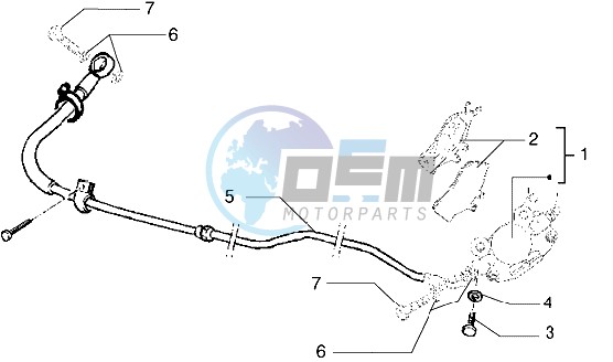 Rear brake piping-Rear breke caliper