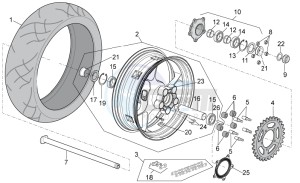 Tuono 1000 v4 R APRC ABS drawing Rear Wheel