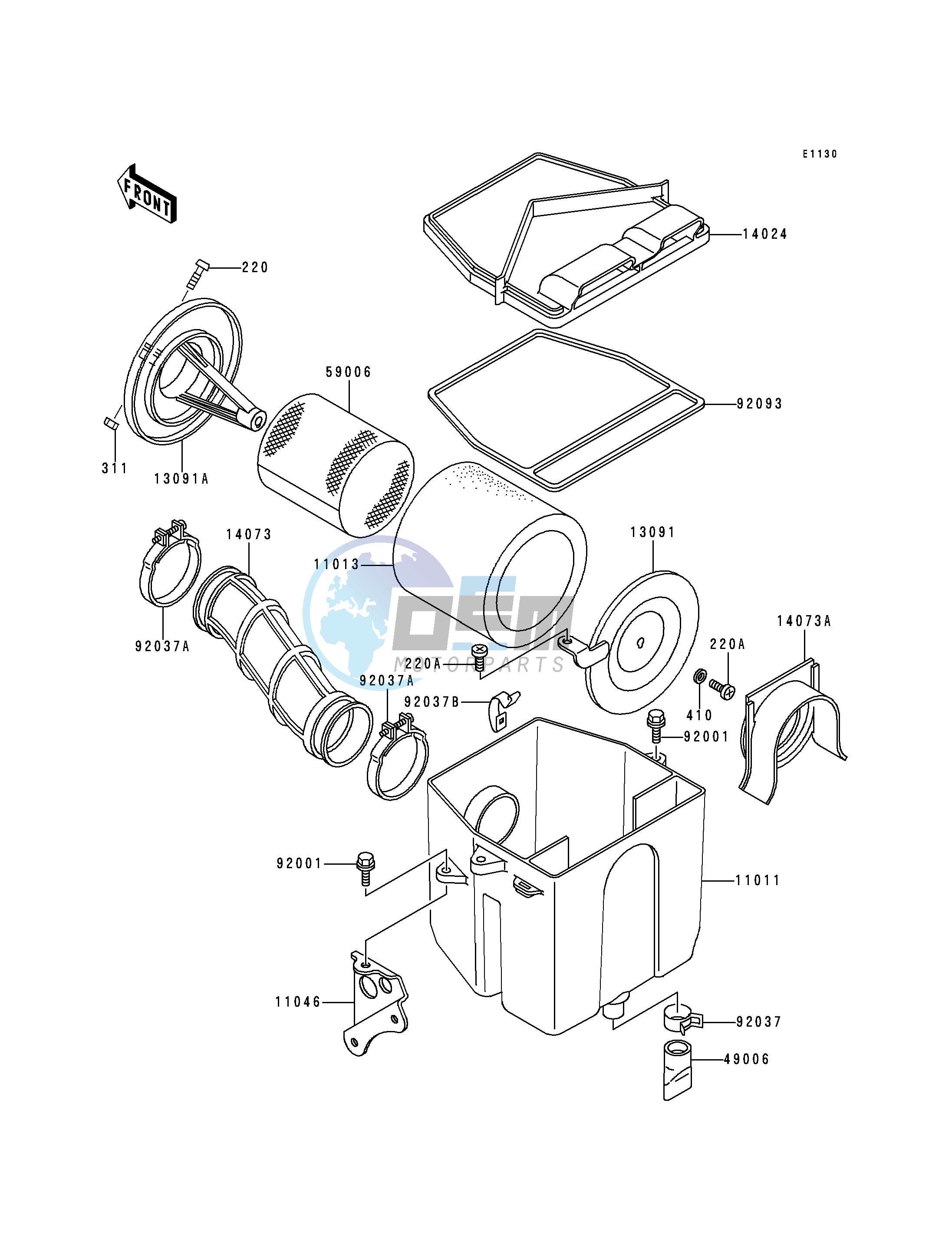 AIR FILTER-- KLF300-B1- -