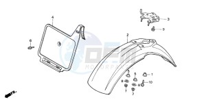 XR80R drawing FRONT FENDER/ FRONT NUMBER PLATE