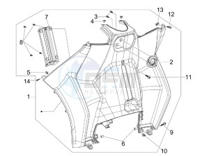 MP3 300 ie Touring drawing Front glove-box - Knee-guard panel