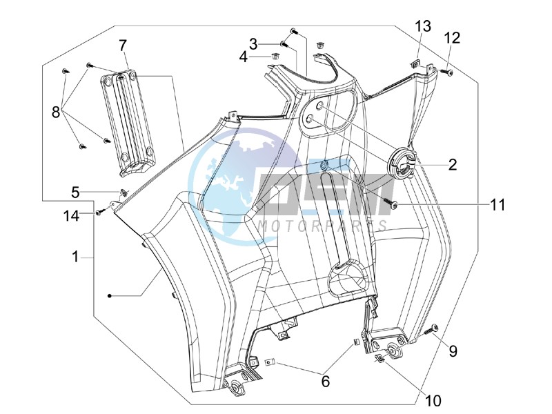 Front glove-box - Knee-guard panel