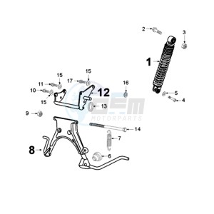 TKR SZ A EU drawing REAR SHOCK AND STAND