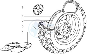 NTT 50 equel to Piaggio NRG mc1 drawing Rear Wheel