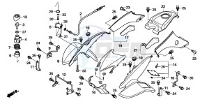 TRX400EX SPORTRAX 400 EX drawing FRONT FENDER/REVERSE LEVE R (TRX400EX5,6)