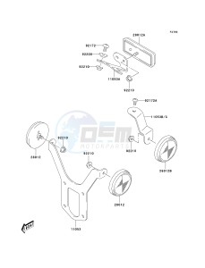 KLX 400 A [KLX400SR KLX400R] (A1-A2 A2 CAN ONLY) [KLX400SR KLX400R] drawing REFLECTORS-- CN- -