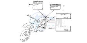 CR125R drawing CAUTION LABEL