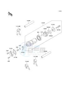 KH 125 M [2000] (M5-M9) drawing GEAR CHANGE DRUM_SHIFT FORK-- S- -