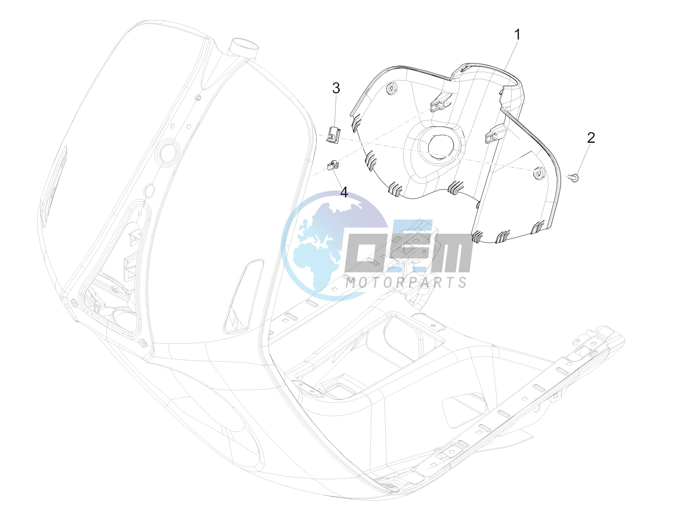 Front glove-box - Knee-guard panel