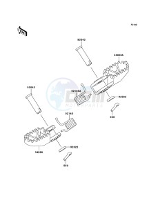 KX65 KX65-A6 EU drawing Footrests