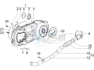 LXV 125 4T E3 drawing Crankcase cover and cooling