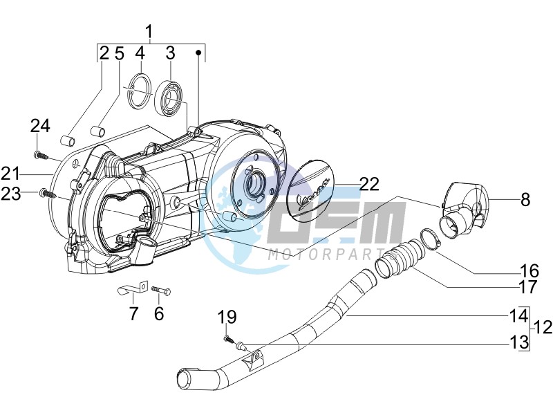 Crankcase cover and cooling