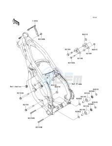 KX 125 M (M2) drawing FRAME FITTINGS