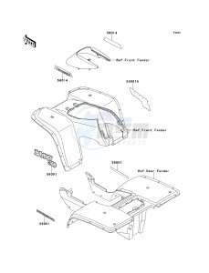 KLF 300 B [BAYOU 300] (B10-B14) [BAYOU 300] drawing DECALS-- GREEN- --- KLF300-B10- -