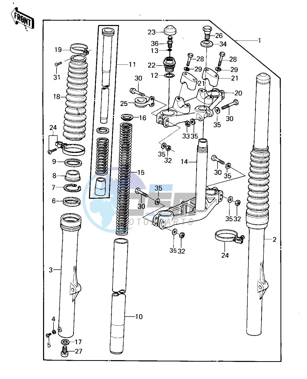 FRONT FORK -- KLX250-A2- -