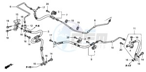 FJS400D SILVER WING drawing REAR BRAKE PIPE (FJS400D/FJS600D)