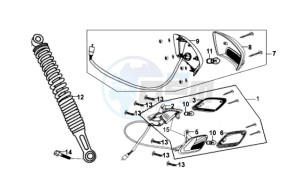 FIDDLE II 125 drawing TAIL LIGHT - REAR SUSPENSION - INDICATORS