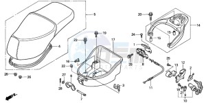 SH125 drawing SEAT/LUGGAGE BOX