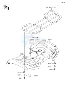 BRUTE FORCE 750 4x4i EPS KVF750HJF EU drawing Rear Fender(s)