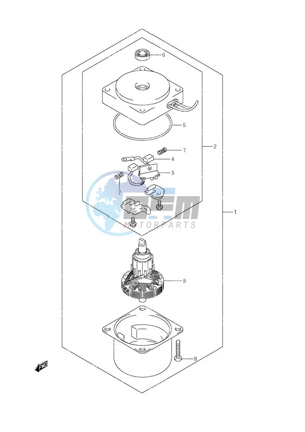 PTT Motor Power Tilt/Tiller Handle