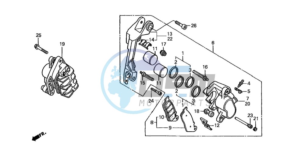 FRONT BRAKE CALIPER (ST1100L/M/N/P/R)