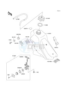 KLX 300 A [KLX300R] (A6F-A7A) A7F drawing FUEL TANK