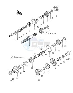 KZ 650 F (F1) drawing TRANSMISSION