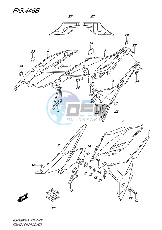 FRAME LOWER COVER (GW250RAZL8 P21)