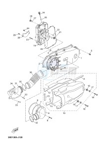 YP125R X-MAX125 X-MAX125 (2ABG) drawing CRANKCASE COVER 1