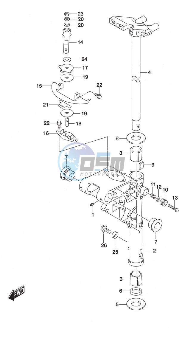 Swivel Bracket Tiller Handle w/Power Tilt