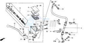 VT750C drawing FR. BRAKE MASTER CYLINDER