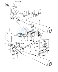 KZ 650 C [CUSTOM] (C1-C3) [CUSTOM] drawing MUFFLERS