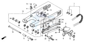 CR85R drawing SWINGARM