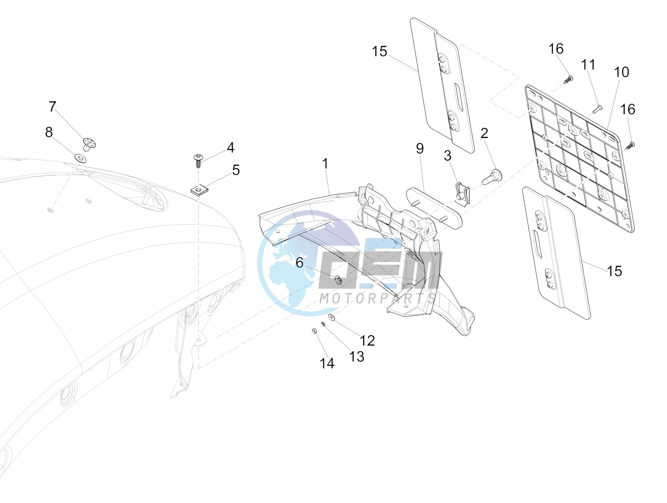 Rear cover - Splash guard