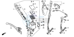 CB600F CB600F drawing FRONT BRAKE MASTER CYLINDER (3)