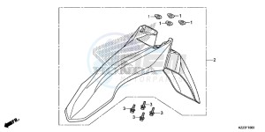 CRF250LD CRF250L UK - (E) drawing FRONT FENDER